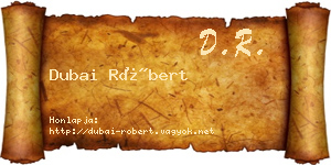 Dubai Róbert névjegykártya